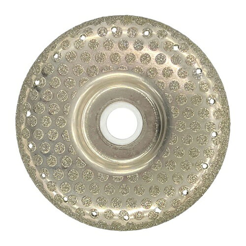 4949130158280｜716-4617 [ND103E ] 1販売こちらの商品はメール便対応商品です。メール便対応数：20（※1回のご注文で対応数の合計が101以上だとメール便は対応できませんので予めご了承下さい。) 商品画像については実際の製品と異なる場合がございます。あくまでも商品のスペックをご確認の上ご注文をお願いいたします。※この商品は受注発注の商品です。その為メーカーに在庫がない場合がございます。その場合は大変申し訳ございませんがキャンセルとさせて頂きます。予めご了承下さい。716-4617特長シャープな切れ味です。スピーディーな研削ができます。R型に成形加工していますので硬くもろいワークも手際よく仕上げられます。用途コンクリート・石材・ガラス・タイル・瓦等の面取り研磨に。仕様外径(mm)：100厚さ(mm)：1.8穴径(mm)：20(15)粒度(#)：60最高使用回転数(rpm)：12000仕様2100×20(15)質量79.000G原産国中国JANコード4949130158280「ルーペスタジオ」では、拡大鏡(虫眼鏡/ルーペ)、双眼鏡、単眼鏡、望遠鏡などのレンズ製品を主に取り扱っております。工具製品は常には在庫しておらずお取りよせとなります。ご了承下さい。ダイヤモンドホイール ダイヤモンドディスクヤナセ ネットディスクE 関連商品へ