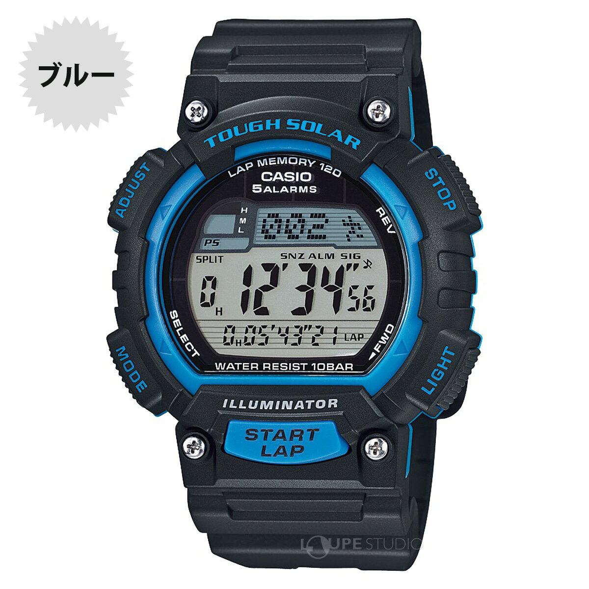 カシオ 腕時計 ソーラー スポーツウォッチ CASIO ランニングウォッチ ランナーズ ジョギング マラソン ストップウオッチ 10気圧防水 STL-S100H