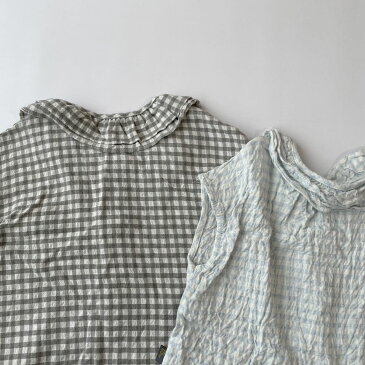 キッズ 女の子 半袖 ブラウス gingham check blouse シャツ ギンガムチェック チェック 柄 可愛い 80cm 90cm 100cm 110cm 120cm 130cm 海外 輸入 子供服 春 夏 秋 送料無料 トラッド