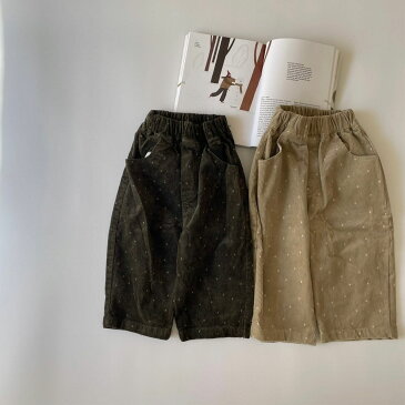 【50%OFFセール】 キッズ ベビー 女の子 男の子 パンツ dot corduroy pants ドット 水玉 コーデュロイ 長ズボン コットンパンツ ユニセックス 可愛い 韓国 風 80cm 90cm 100cm 110cm 120cm 130cm 輸入 子供服 春 秋 冬 送料無料