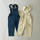 \1日限定ポイント5倍/ キッズ ジュニア 女の子 デニム フリル サロペット denim frill salopette オーバーオール オールインワン ホワ...