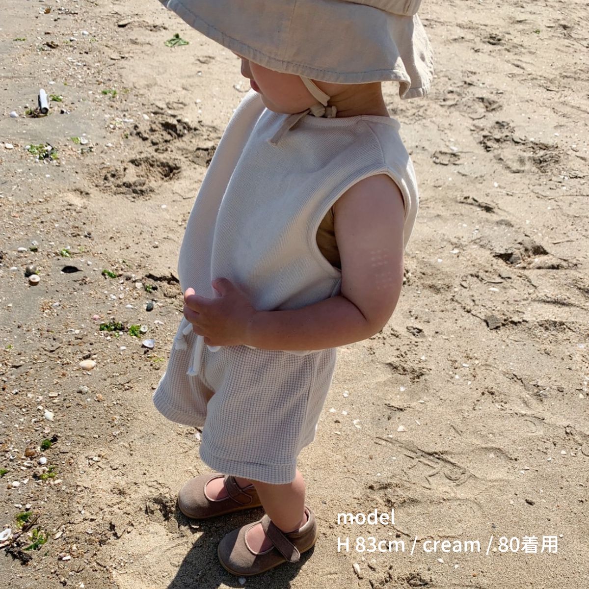 子供服 ベビー キッズ 60 70 80 90 100 コットン 綿 かわいい おしゃれ お洒落 韓国 風 シンプル ナチュラル 保育園 ベスト Shell Button 女の子 秋 60cm 90cm 80cm 熱 ユニセックス 100cm リブ 男の子 てなグッズや