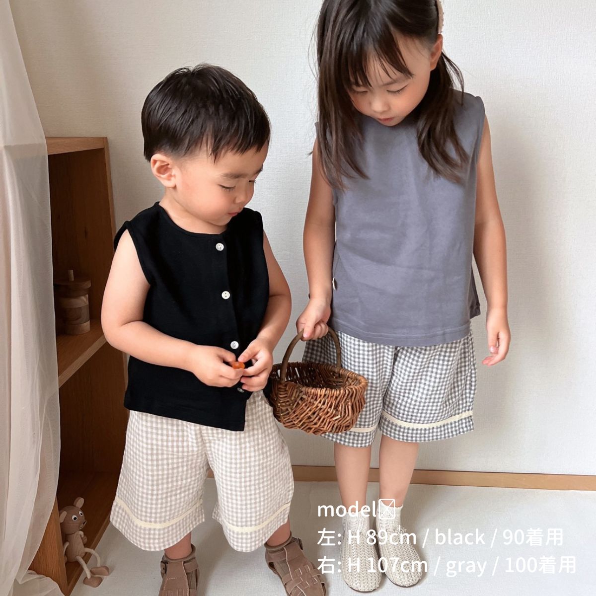 子供服 ベビー キッズ 60 70 80 90 100 コットン 綿 かわいい おしゃれ お洒落 韓国 風 シンプル ナチュラル 保育園 ベスト Shell Button 女の子 秋 60cm 90cm 80cm 熱 ユニセックス 100cm リブ 男の子 てなグッズや