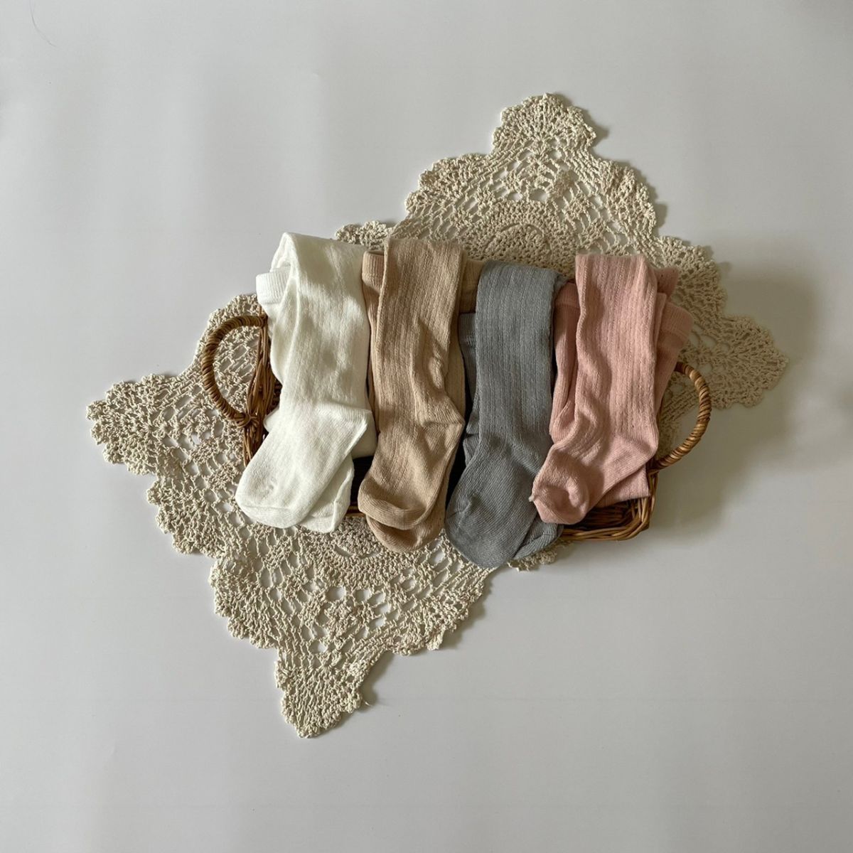 ベビー キッズ 女の子 子供服 レース タイツ lace knitting tights 透かし編み コ...