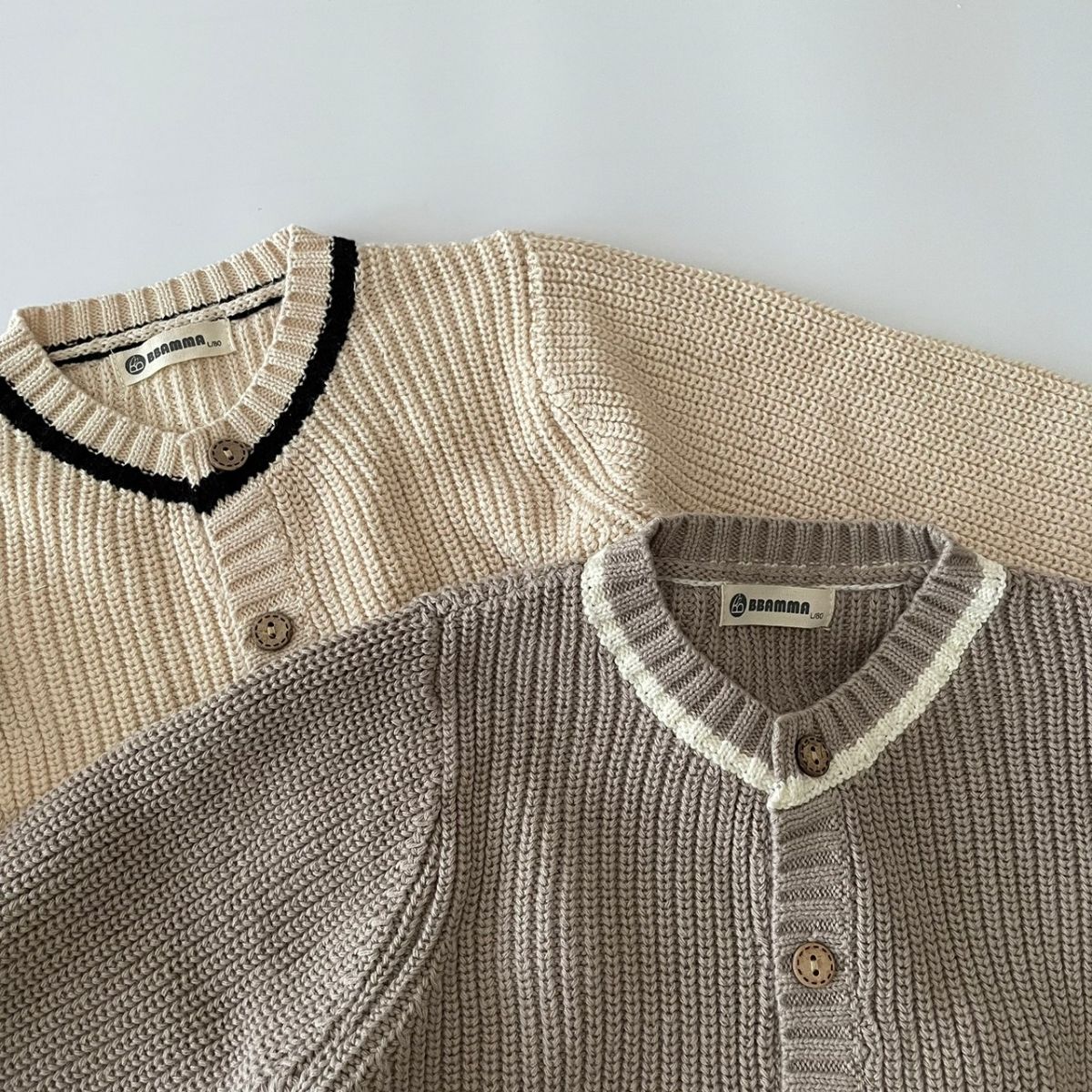 ���å� �٥ӡ� �˥å� �����ǥ����� line knit cardigan ���λ� �ˤλ� Ĺµ ���� �İ��� �ڹ� �� 60cm 70cm 80cm 90cm ����ݡ��� �� �� �� ����̵��