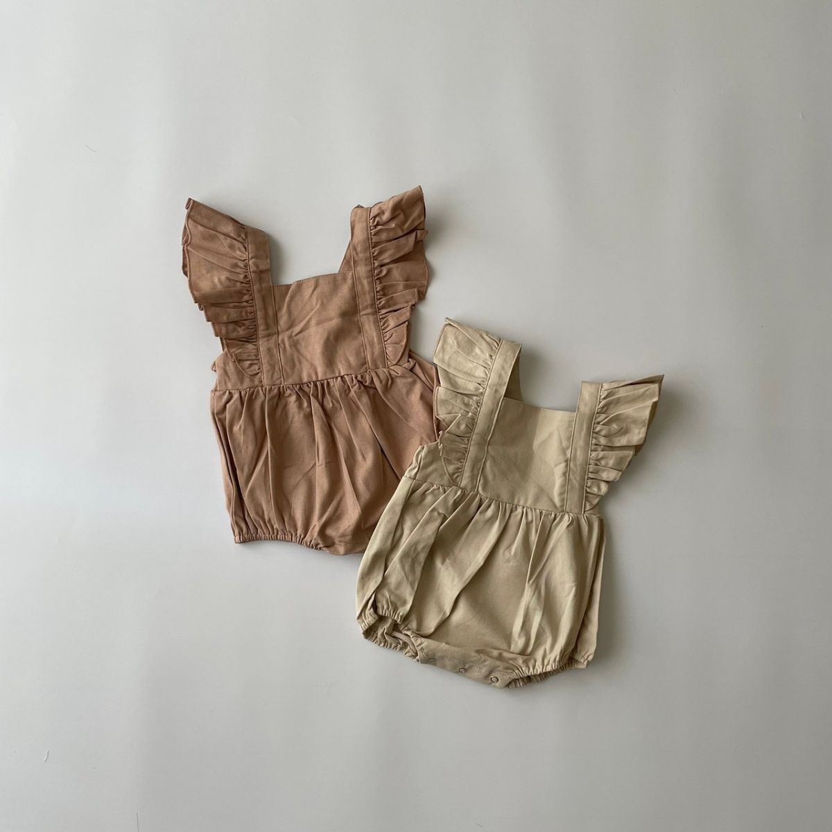 ベビー ロンパース cotton frill apron rompers 綿 コットン フリル エプロンロン...