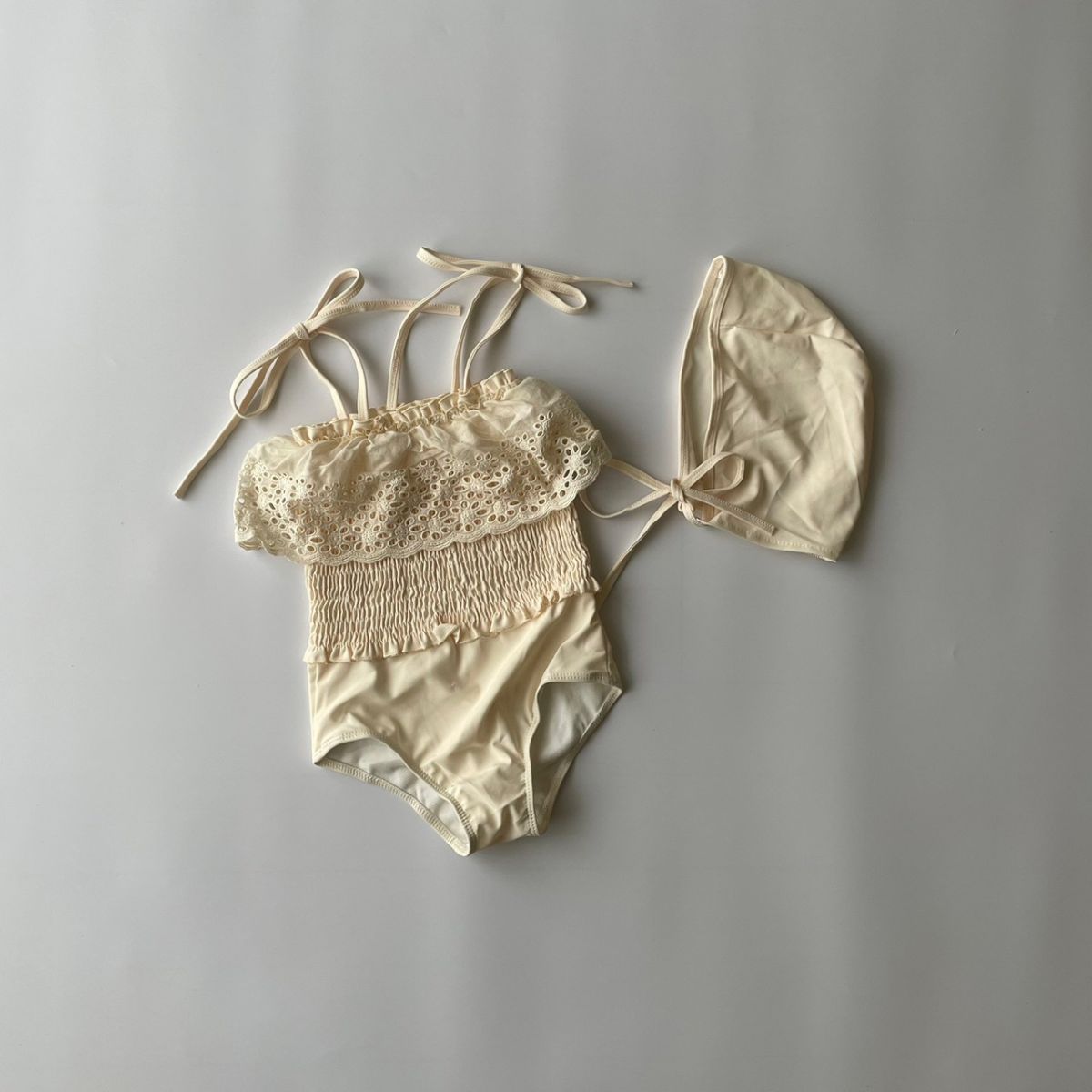 ベビー キッズ 水着 cutwork shirring swim wear カットワーク レース シャーリン...