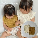 ＼10%OFFセール／ キッズ ベビー トップス frill lace knitting vest フリル 透かし編み レース ニット タンクトップ ノースリーブ ベスト 女の子 可愛い 韓国 風 シンプル クラシック クラシカル 80cm 90cm 100cm 110cm インポート 輸入 子供服 春 夏 秋 送料無料 1