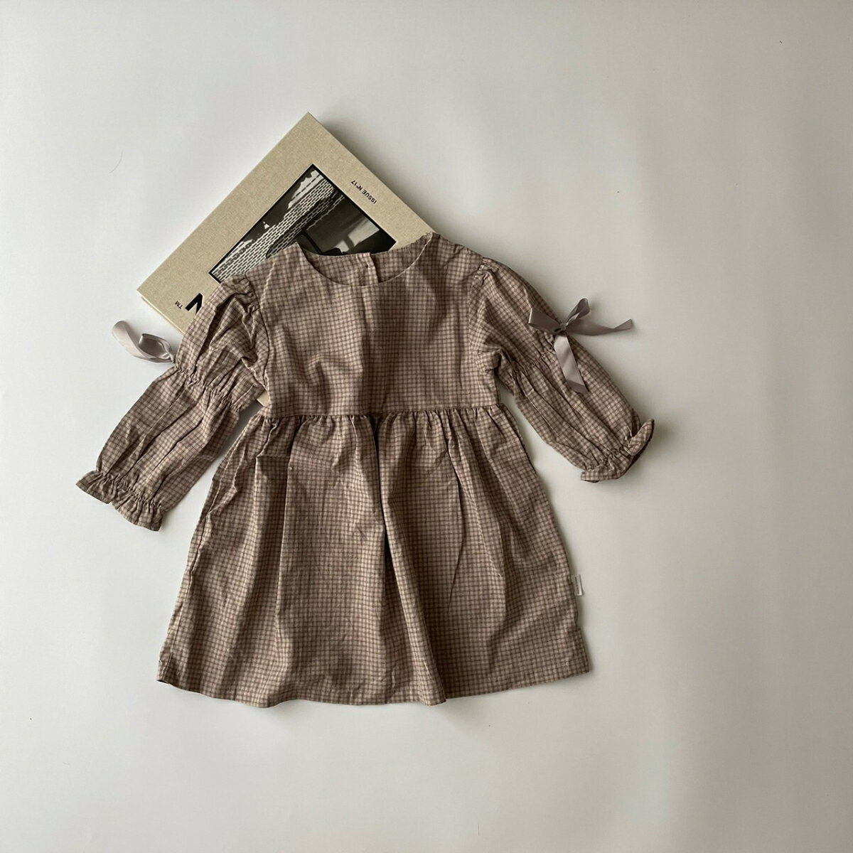 キッズ ベビー 女の子 ワンピース ribbon check ops one-pieceコットン チェック ...