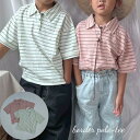 \1日限定ポイント5倍/ キッズ 女の子 男の子 ポロ トップス border polo-tee ボーダー タグ ワンポイント ナチュラル 配色 可愛い 80c...