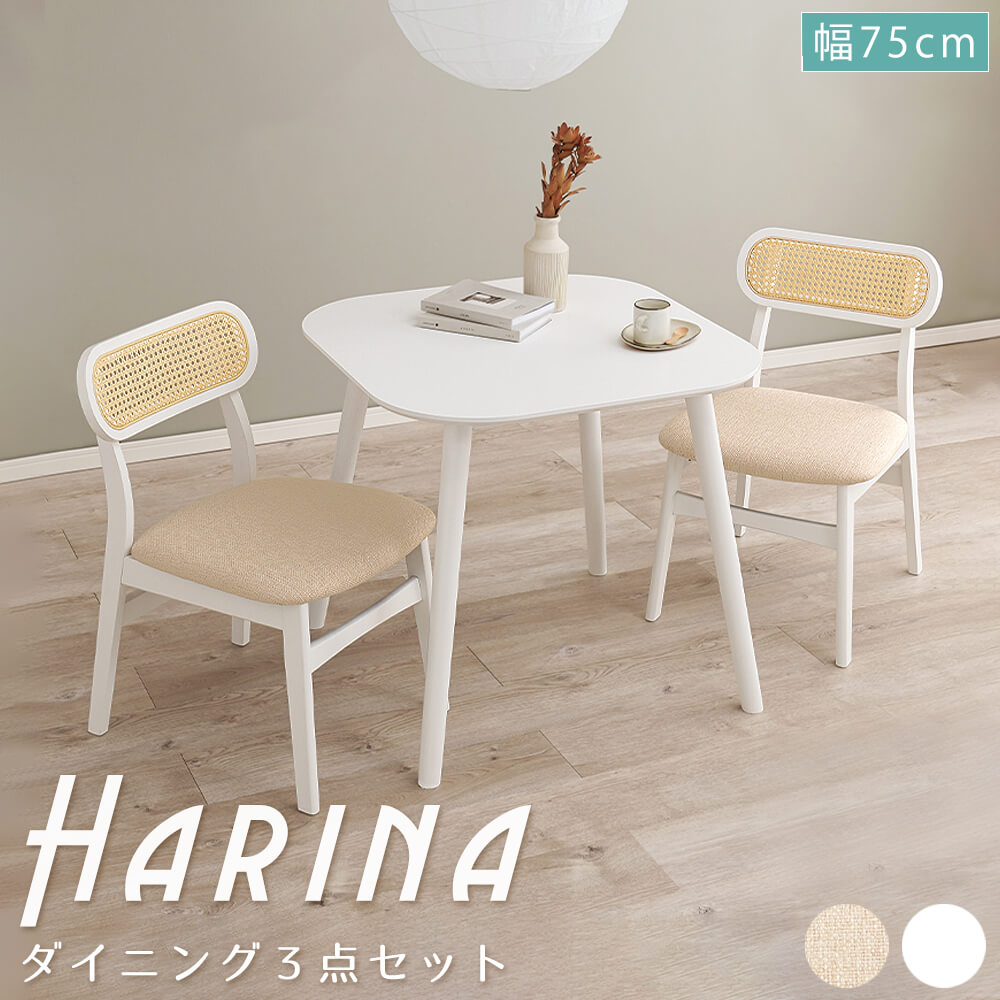 ダイニング3点セット ラタンチェア 