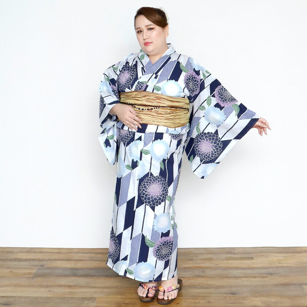 浴衣　大きいサイズ　レディース　ゆかた　大人　浴衣単品　3L　4L　ぽっちゃり　ふくよかさん向け　大きい　女性　大人浴衣　ワイド　大正浪漫　古典
