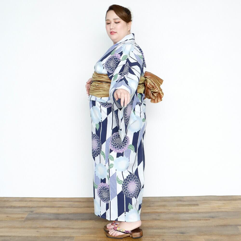 浴衣　大きいサイズ　レディース　ゆかた　大人　浴衣単品　3L　4L　ぽっちゃり　ふくよかさん向け　大きい　女性　大人浴衣　ワイド　大正浪漫　古典