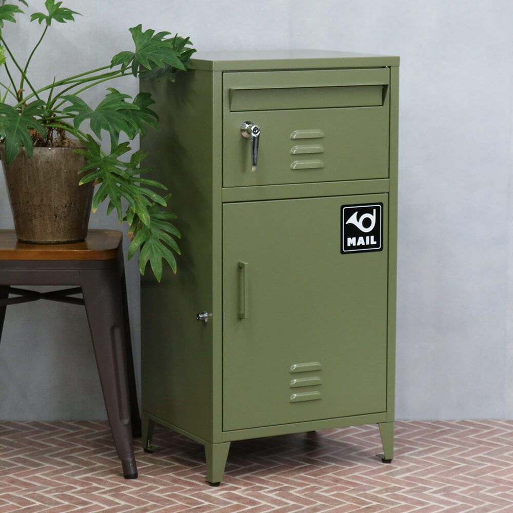 ポスト一体型宅配ボックス 宅配ボックス 宅配BOX ポスト 一体型 おしゃれ 置き配 ポスト付き 郵便受け 郵便 一戸建て 屋外 防水 大容量 ナチュラル シンプル 北欧 レトロ 西海岸 ミッドセンチュリー meglas メグラス 3