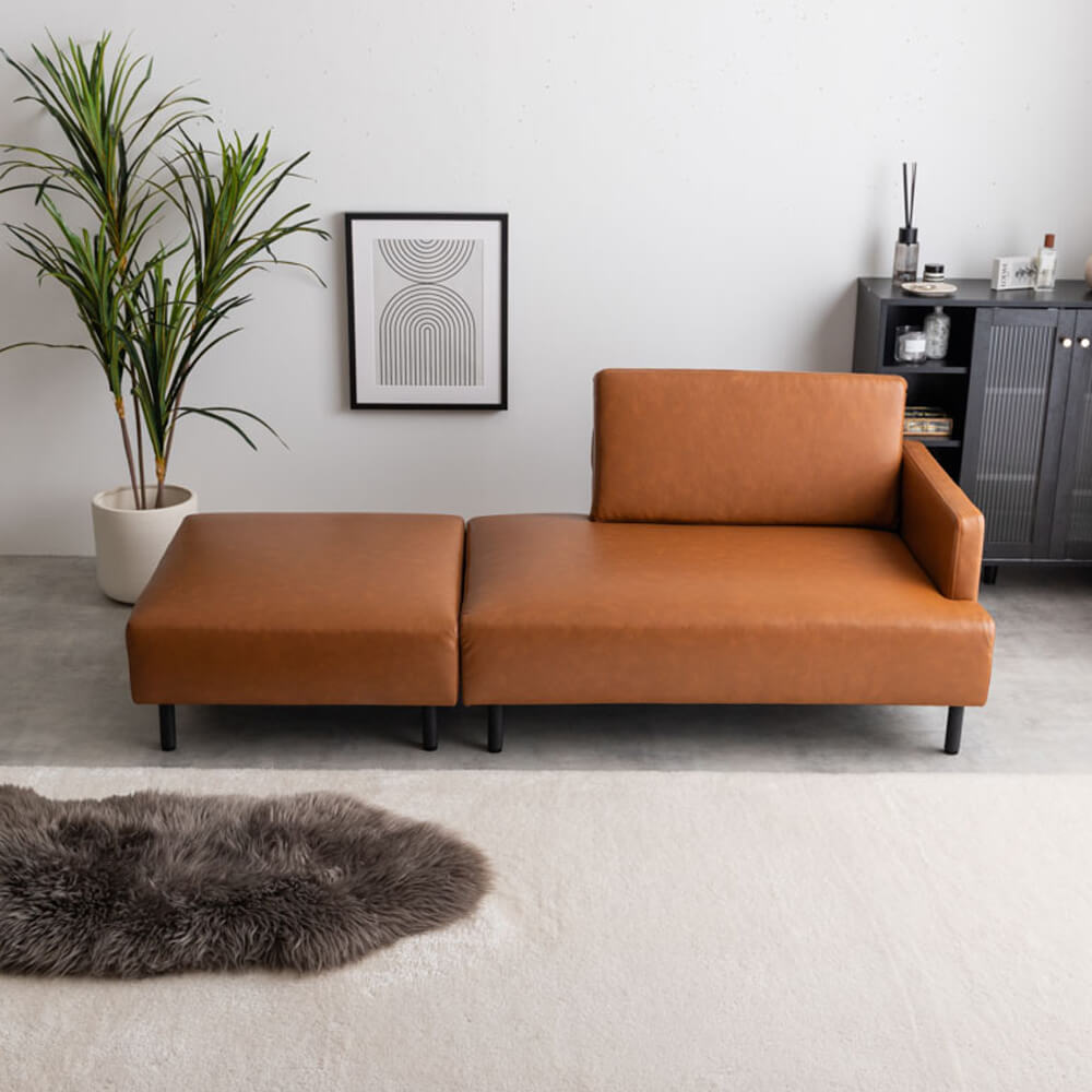 【楽天お買い物マラソン★ポイント5倍】 オットマン付き2人掛けカウチソファ カウチ ワイドサイズ オットマン 2点セット USB コンセント付き 二人掛け 2P コーナー L字型 l字 エル ごろ寝 ソファベッド ロー フロアソファー 1人暮らし 1R [2]