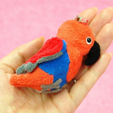 笛入りオオハナインコ携帯ストラップ サイズ:胴体7cm