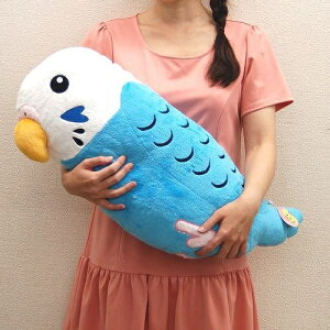 セキセイインコ抱き枕 XL WHITE/BLUE サイズ:70cm(送料無料!)