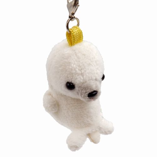 Rakuten - Dimple アザラシ 携帯ストラップ ボールチェーンキーホルダー サイズ:5cm ふわふわ もちもち もふもふ ぬいぐるみ おもちゃ　ギフト 贈り物 お祝い プレゼント お誕生日 大きい/小さい インテリア