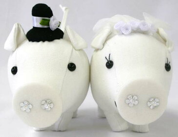 ウェルカム トントン 新郎&新婦セット サイズ:H15cm(頭まで)×L22cm(お尻まで)