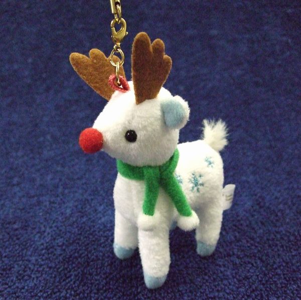トゥインクルレインディア 携帯ストラップ スノー(赤鼻のトナカイ) サイズ:H10cm(角込み) Twinkle raindeer ふわふわ もちもち もふもふ...