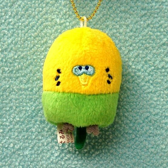 ゆびぐるみキーホルダー セキセイインコ GREEN サイズ:5cm ふわふわ もちもち もふもふ ぬいぐるみ お..