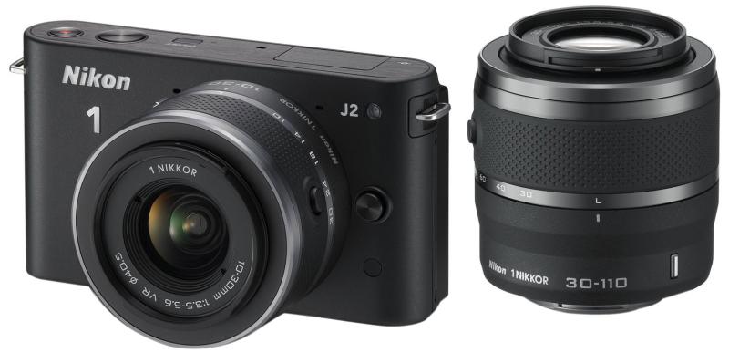 Nikon ミラーレス一眼カメラ Nikon 1 (ニコンワン) J2 ダブルズームキット ブラック N1J2WZBK