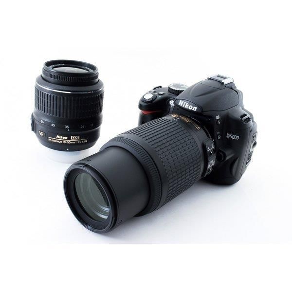 【中古】ニコン Nikon D5000 標準&望遠ダブルズームキット 美品 SDカード付き