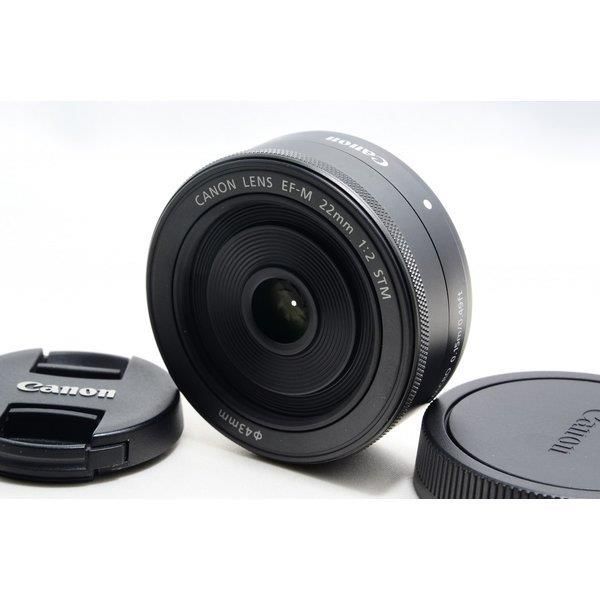 【5/9~5/16限定 最大4,000円OFF 5/10, 5/15限定で最大P3倍】【中古】キヤノン Canon EF-M 22mm F2 STM 美品 ブラック 大人気 単焦点 薄型パンケーキレンズ