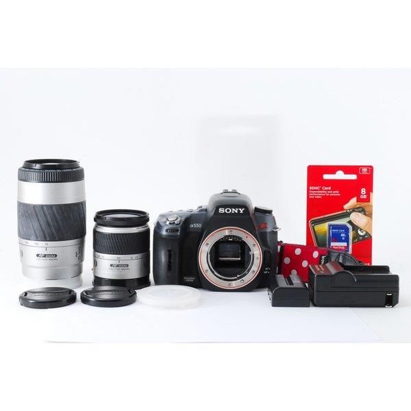 【中古】ソニー SONY α550 DSLR-A550 標準&超望遠ダブルズームセット 美品