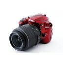 【中古】ニコン Nikon D3400 レンズキット レッド 美品 SDカード付き(2)