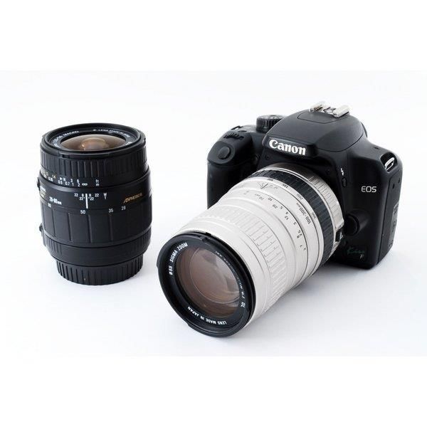 【6/4~11限定!最大4,000円OFF&6/5,6/10限定で最大P3倍】【中古】キヤノン Canon EOS Kiss F 超望遠ダブルズームセット 美品 SDカードストラップ付き