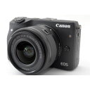 楽天京都LaVIE楽天市場店【中古】キヤノン Canon EOS M3 レンズキット ブラック 美品 スマホへ転送・自分撮りミラーレス SDカードストラップ付き