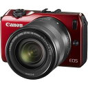【中古】キヤノン Canon EOS M レンズキット レッド EOSMRE-18-55ISSTMLK SDカード付き