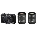 【5/9~16限定!最大4,000円OFF&5/5,5/10限定で最大P3倍】【中古】キヤノン Canon EOS M2 トリプルレンズキット SDカード付き