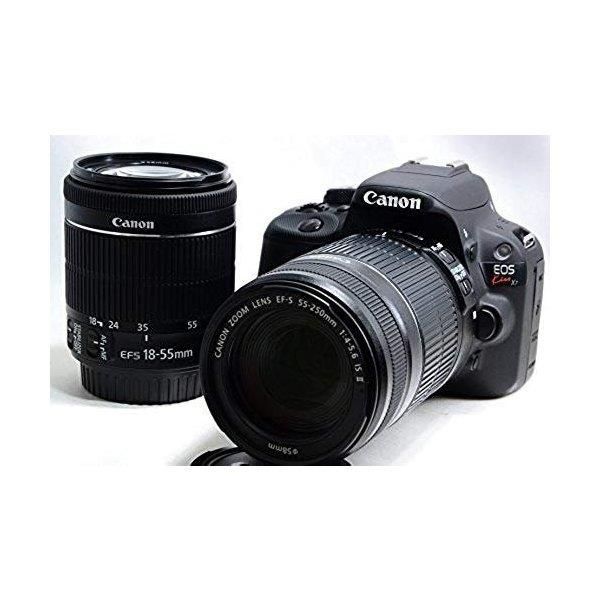 【中古】キヤノン Canon EOS Kiss X7 ダブルズームキット EF-S18-55mm/EF-S55-250mm付属