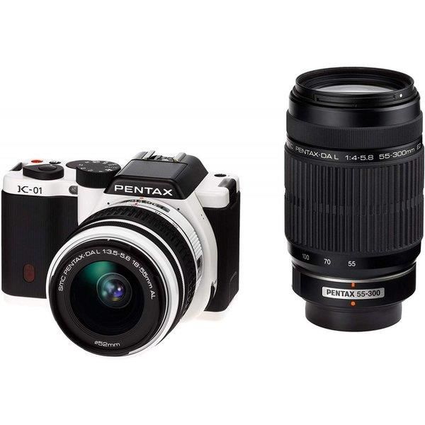 【中古】ペンタックス PENTAX K-01ダブルズームレンズキット ホワイト/ブラック
