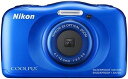 【5/9~16限定!最大4,000円OFF&5/5,5/10限定で最大P3倍】【中古】Nikon デジタルカメラ S33 防水 1317万画素 S33 ブルー ...