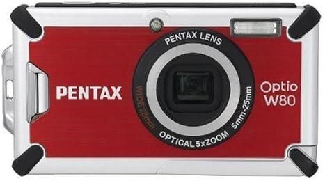 【中古】PENTAX 防水デジタルカメラ OPTIO (オプティオ) W80 カーディナルレッド 1200万画素 光学5倍ズーム OPTIOW80CR