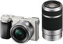 【5/1限定!全品P3倍】【中古】ソニー ミラーレス一眼 α6000 ダブルズームレンズキット E PZ 16-50mm F3.5-5.6 OSS + E 55-210mm F4.5-6.3 OSS シルバー ILCE-6000Y S