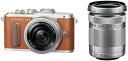 【7/19~26限定!最大4,000円OFF&7/25限定で最大P3倍】【中古】OLYMPUS ミラーレス一眼 E-PL8 ダブルズームキット ブラウン