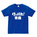 がんばれ都道府県Tシャツ【けっぱれ! 青森】青森 頑張れ 国体 応援 ご当地 方言男性(メンズ) 女性(レディース) tシャツ 半袖 白 赤 黒 青