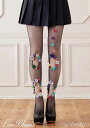 【Mermaid tights】デザインタイツ 黒 ブラック カラフル花・飾り付き 網タイツ ストッキング レディースタイツ 地雷系 コスプレ セクシーランジェリー コスチューム衣装 イベント ハロウィン クリスマス