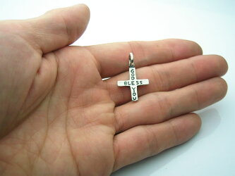 シルバーアクセサリーGBYショートクロスペンダントトップ