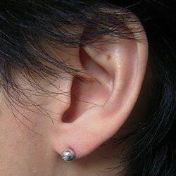 【シルバーアクセサリー】目玉ピアス(1個)【ベルキャッチ】【メール便OK!!】