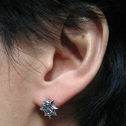 【シルバーアクセサリー】クモの巣ピアス(1個)【ベルキャッチ】【メール便OK!!】