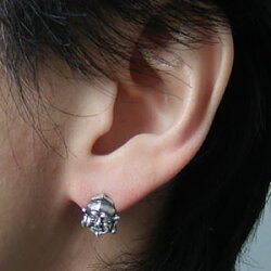 【シルバーアクセサリー】恵比寿ピアス(1個)【ベルキャッチ】【メール便OK!!】