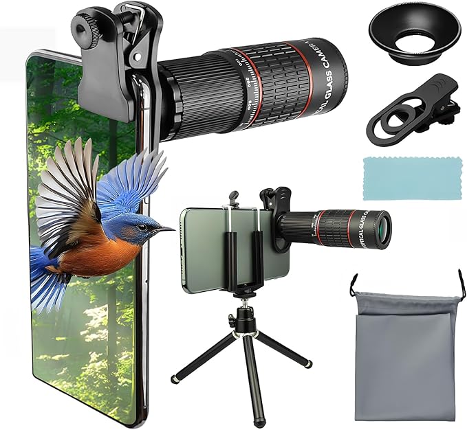 スマホ望遠レンズ セット単眼鏡 【ライブ専用22倍/97g軽量/対応性向上】 コンパクト 持ち運びやすい クリアで鮮明な写真撮る スマホレンズ スマホに簡単装着 専用アイカップ 高級BAK4プリズム 小型 ライブ用携帯レンズ iOS&Androidに対応 野球観戦/運動会/コンサート/旅行