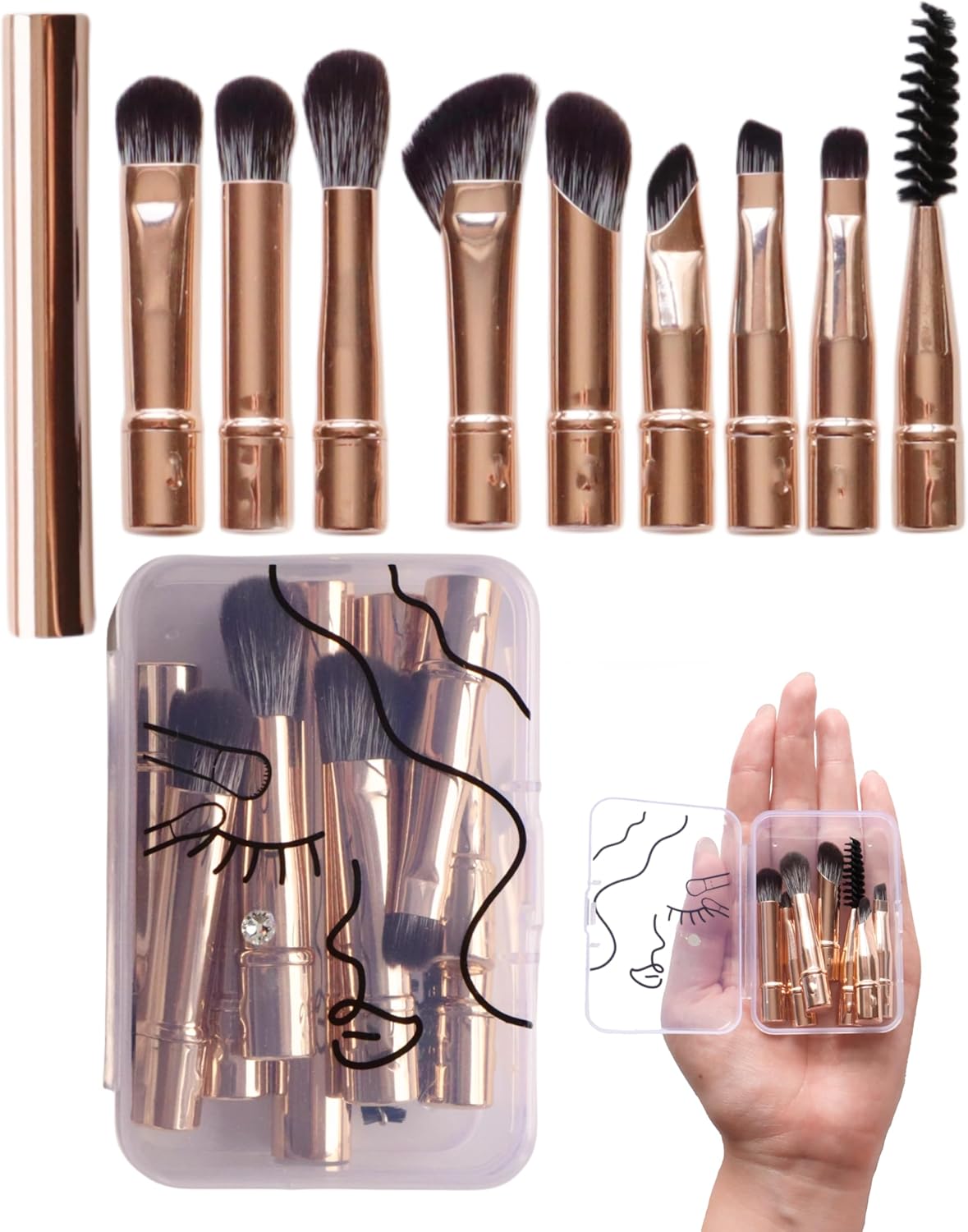 (ポケフルブラシ)9本メイクブラシセット ブラシセット メイクブラシ メイクブラシセット 柔らかい 収納ケース付