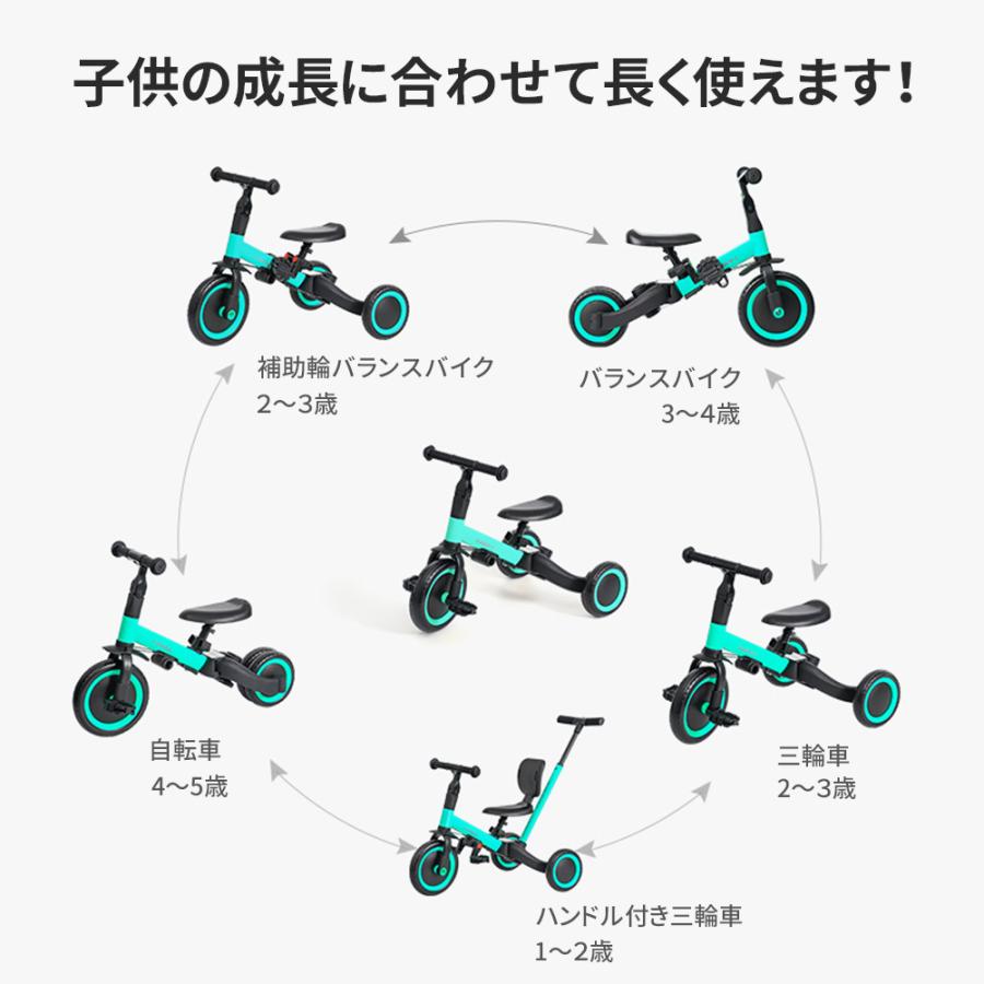 Nijakise子供用三輪車5in1三輪車ランニングバイク誕生日プレゼント1歳から5歳までコンパクト超軽量ベビーカー組み立て簡単サドルシートハンドル調整可能手押し棒付きシートベルト付き
