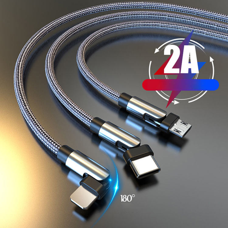 USB 3in1 / 新タイプ コネクタ USB 160°回転可能 Android iOS Type-C / typec ケーブルライトニングケーブル L字 スマホ HUAWEI 新タイプ iPhone Micro Xperia AQUOS arrows Galaxy